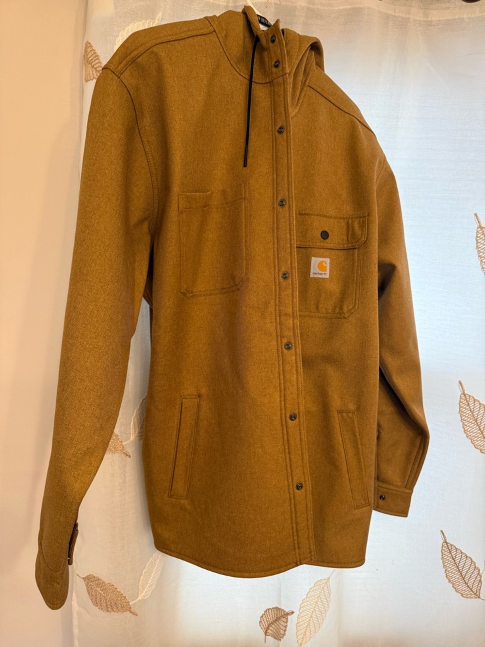Carhartt Brown Tan Hooded Shirt Jacket